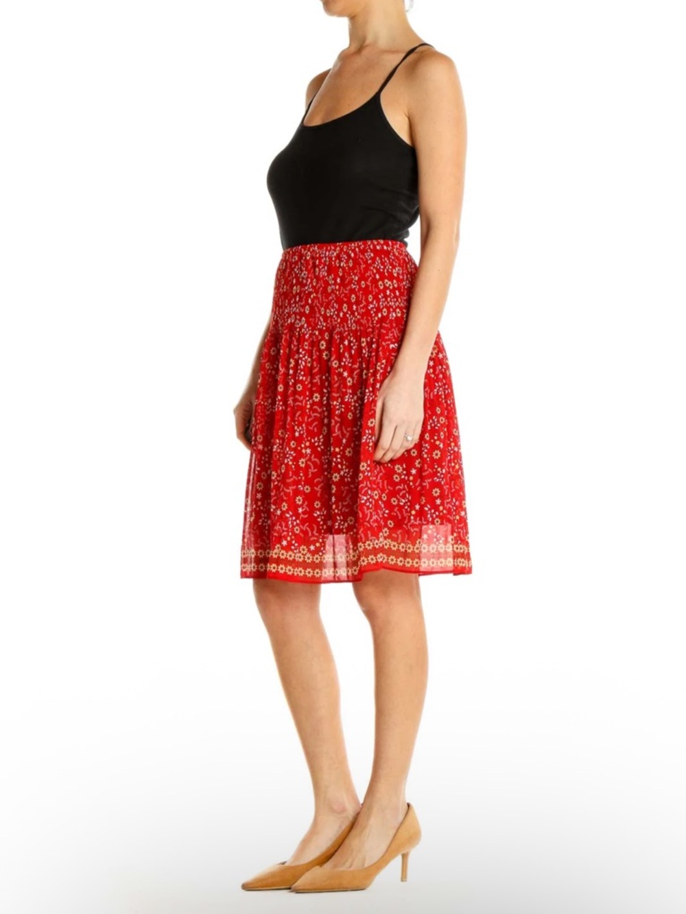 MAX STUDIO
Red Floral Printed Pleated Midi
Skirt